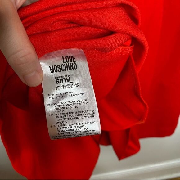 LOVE MOSCHINO Red A-Line Sleeveless Valentines Mini Dress - Size 8 - Picture 10 of 11